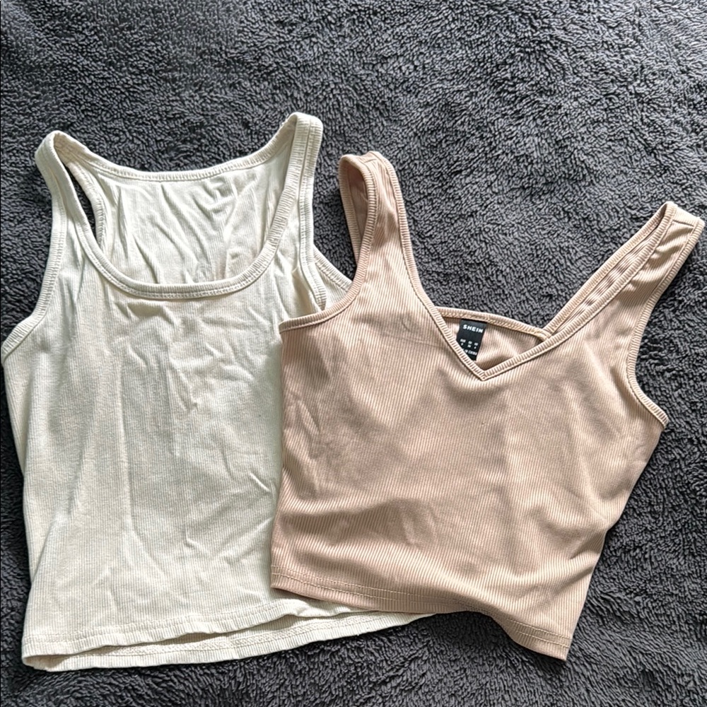 Pack of 2 Shien Beige & Brown Tank Tops
